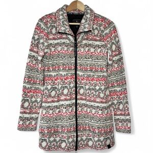 Tonia Debellis Molly Jacket in Cream Tan‎ Coral Nordic Print Size S